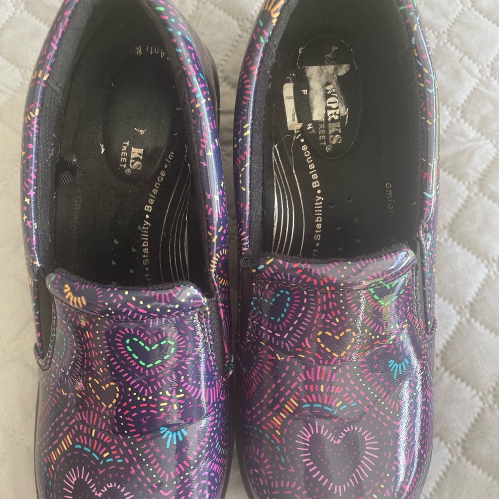Colorful Heart Pattern Women's Mules